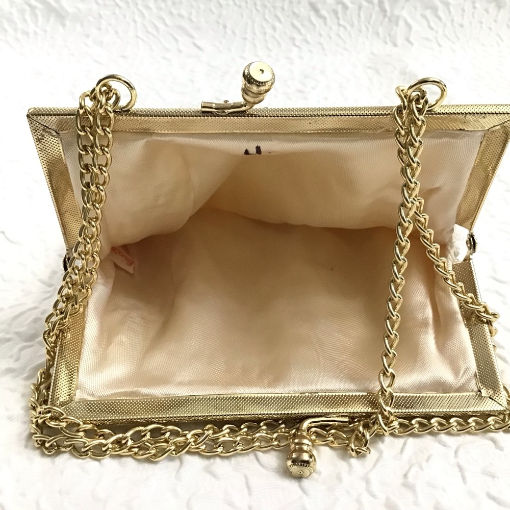 Vintage 1950s-1960s Walborg Hong Kong Ivory, Silver & Gold Beaded Mini  Purse. - Picture 7 of 9